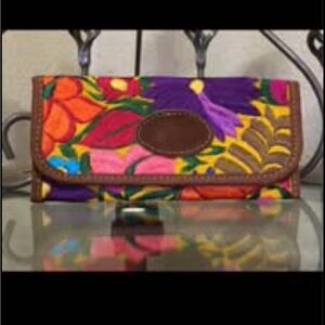 Embroidered Colorful Floral Wallet